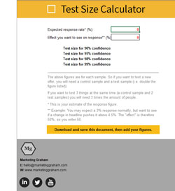 Marketing Tool: Test Size Calculator