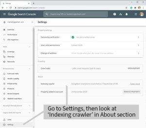 Google Search Console Mobile Phone Indexing